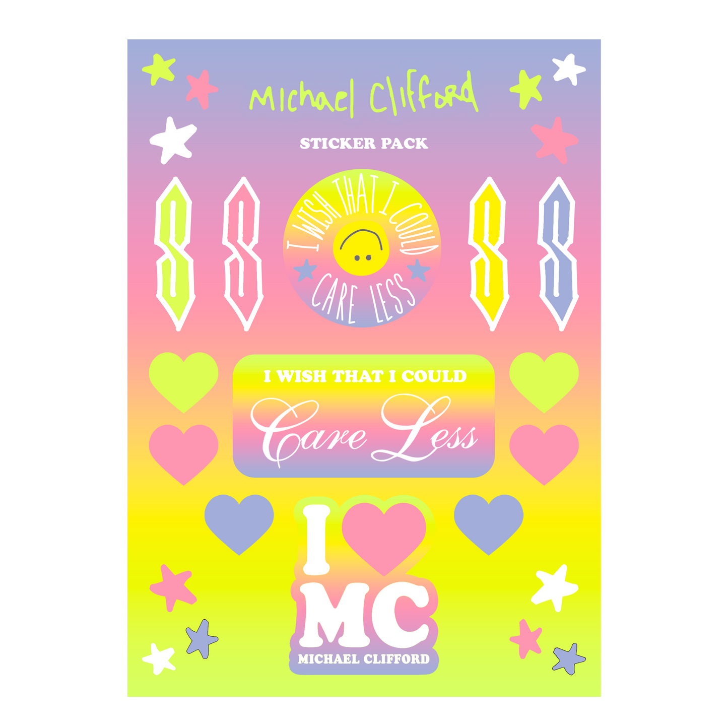 I Wish That I Could Care Less Sticker Pack
