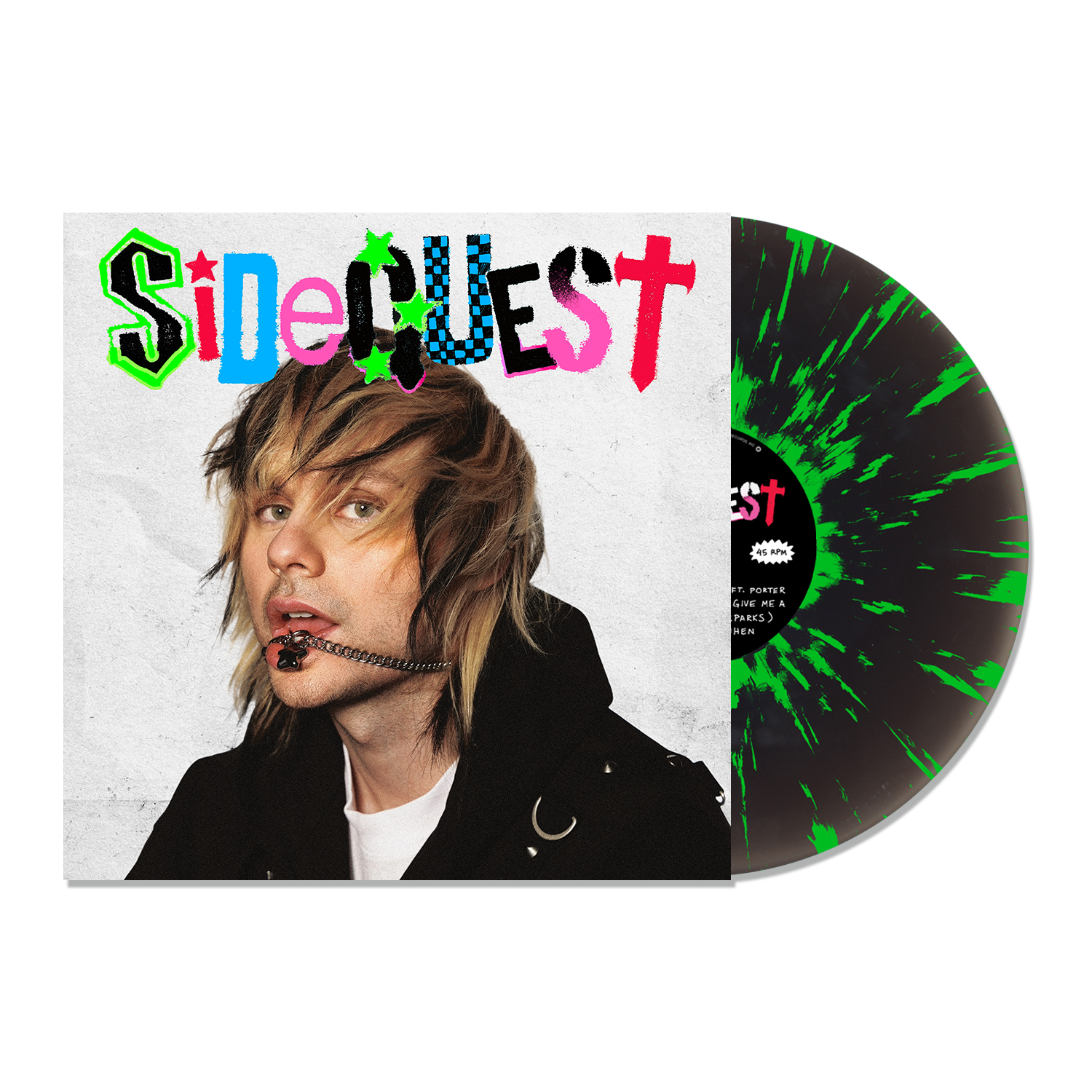 Sidequest Black Ice Neon Green Splatter Deluxe Vinyl